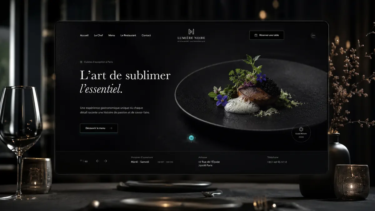 Site restaurant gastronomique premium